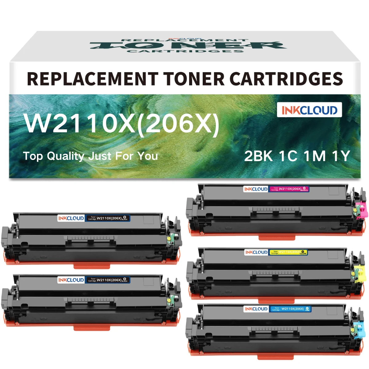 

INKCLOUD 206X W2110X Replacement for HP 206X 206A Pro MFP M283fdw M283cdw M283fdn M282nw M255dw M255nw M283 M255