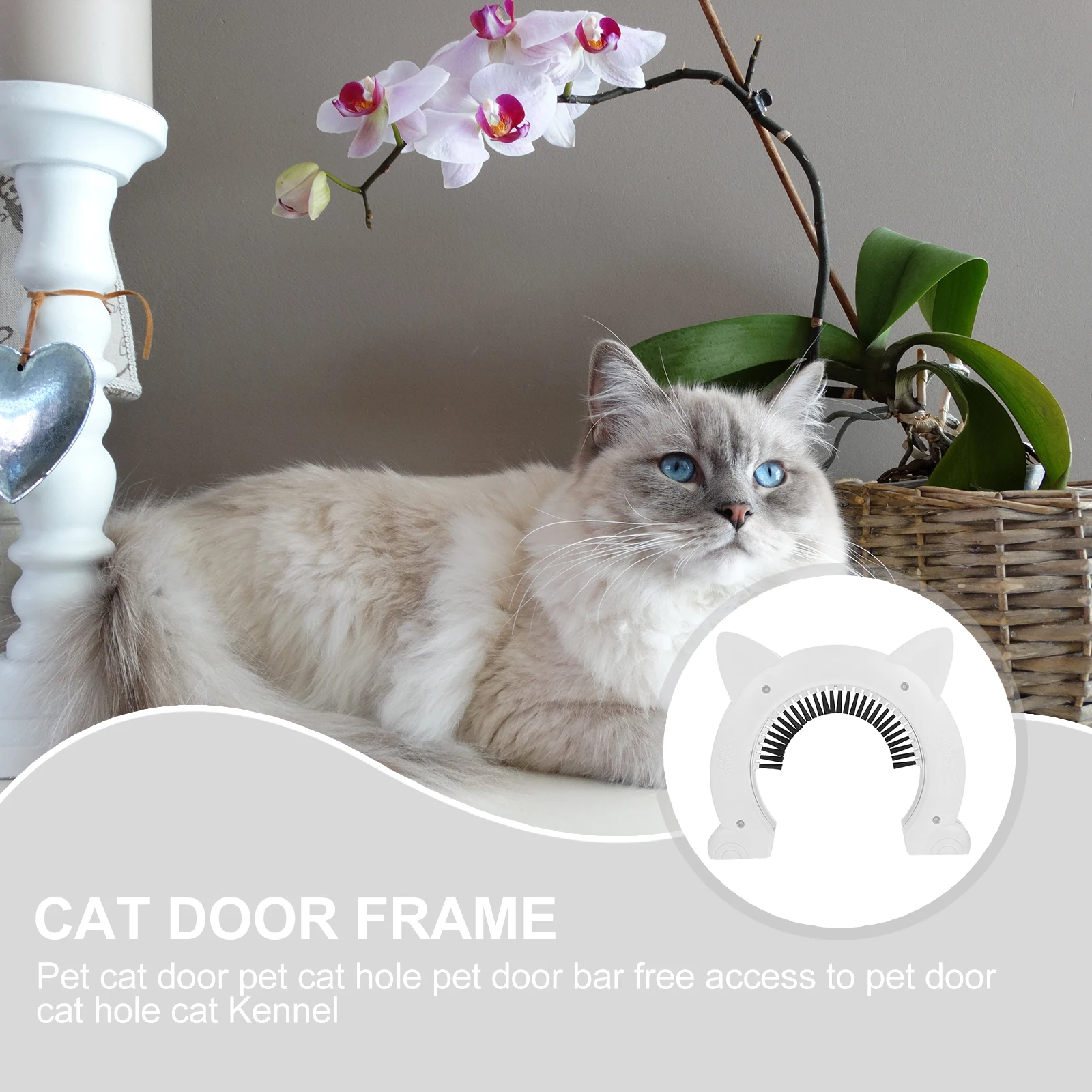 

Cat Door Hole Pet Entrance for Brush Design Doors Interior Cats Abs Indoor Small
