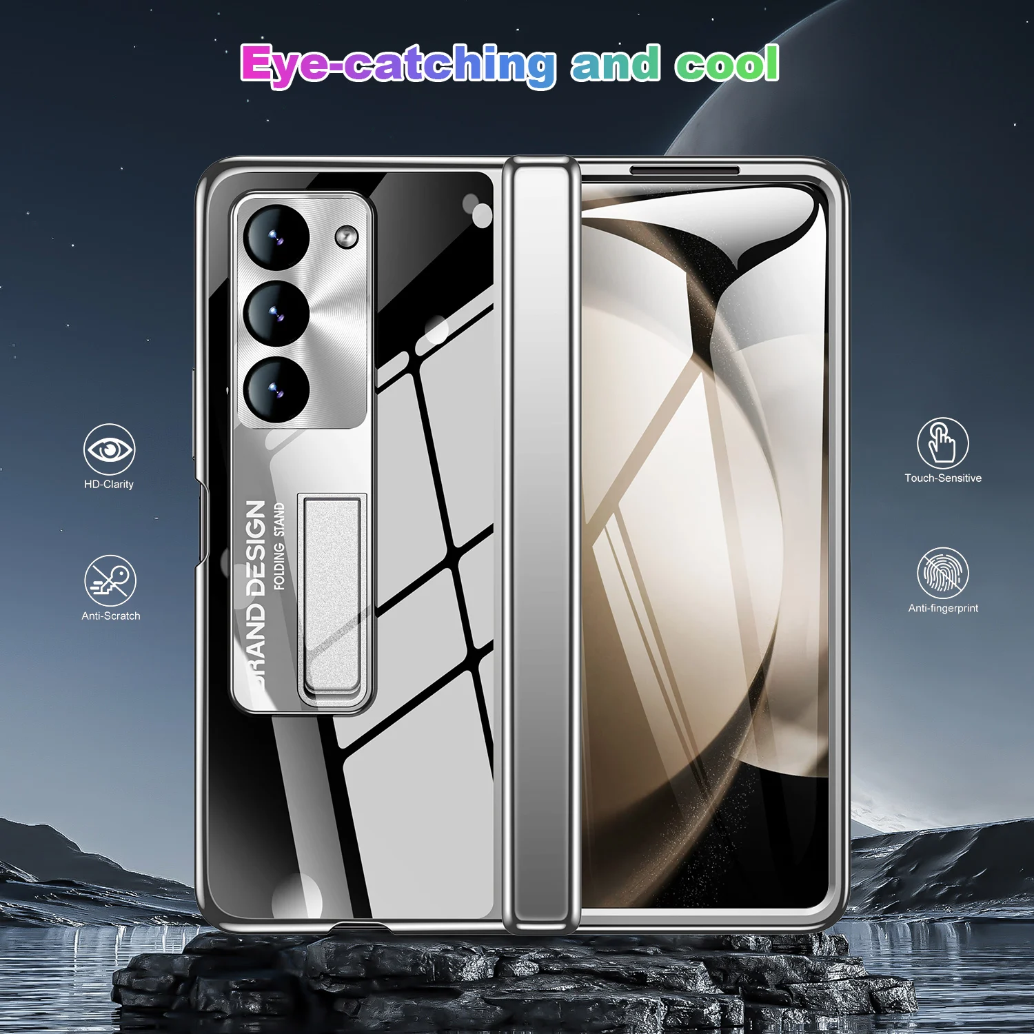 For Samsung Galaxy Z Fold 5 Case Hinge Protection Electroplated Shockproof Cover Galaxy Z Fold 4 3 Case With Screen Protector