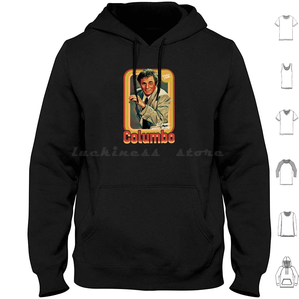 Columbo Tv Shows Hoodies Long Sleeve Columbo Retro Tv Peter Falk 1970s Just One More Thing Detective Show Columbo
