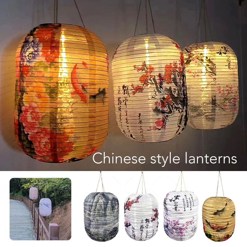 Chinese Style Lantern Outdoor Waterproof Sunscreen Chandelier Oriental Style Lantern Restaurant Party Home Decor Lamp Shade