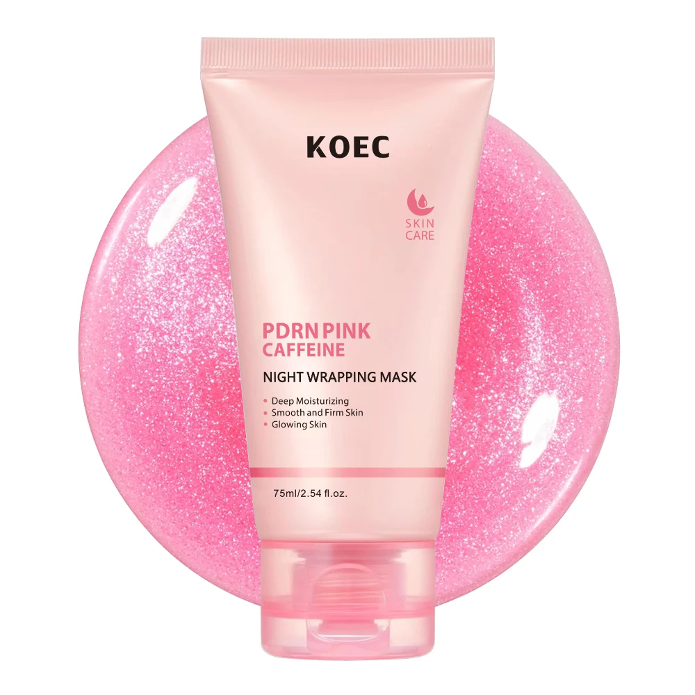 US Local KOEC PDRN Pink Caffeine Overnight Face Mask, Sleeping Wrapping Mask, Night Facial Mask, Moisturizing Skin Care, Hydrating Beauty Care for All Skin Types