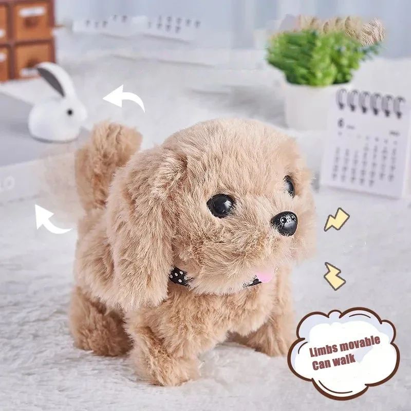 Simulation Children's Electronic Pet Dog Multifunctional Sound and Light Walking Interactive Dog Plush Doll with Space Capsule