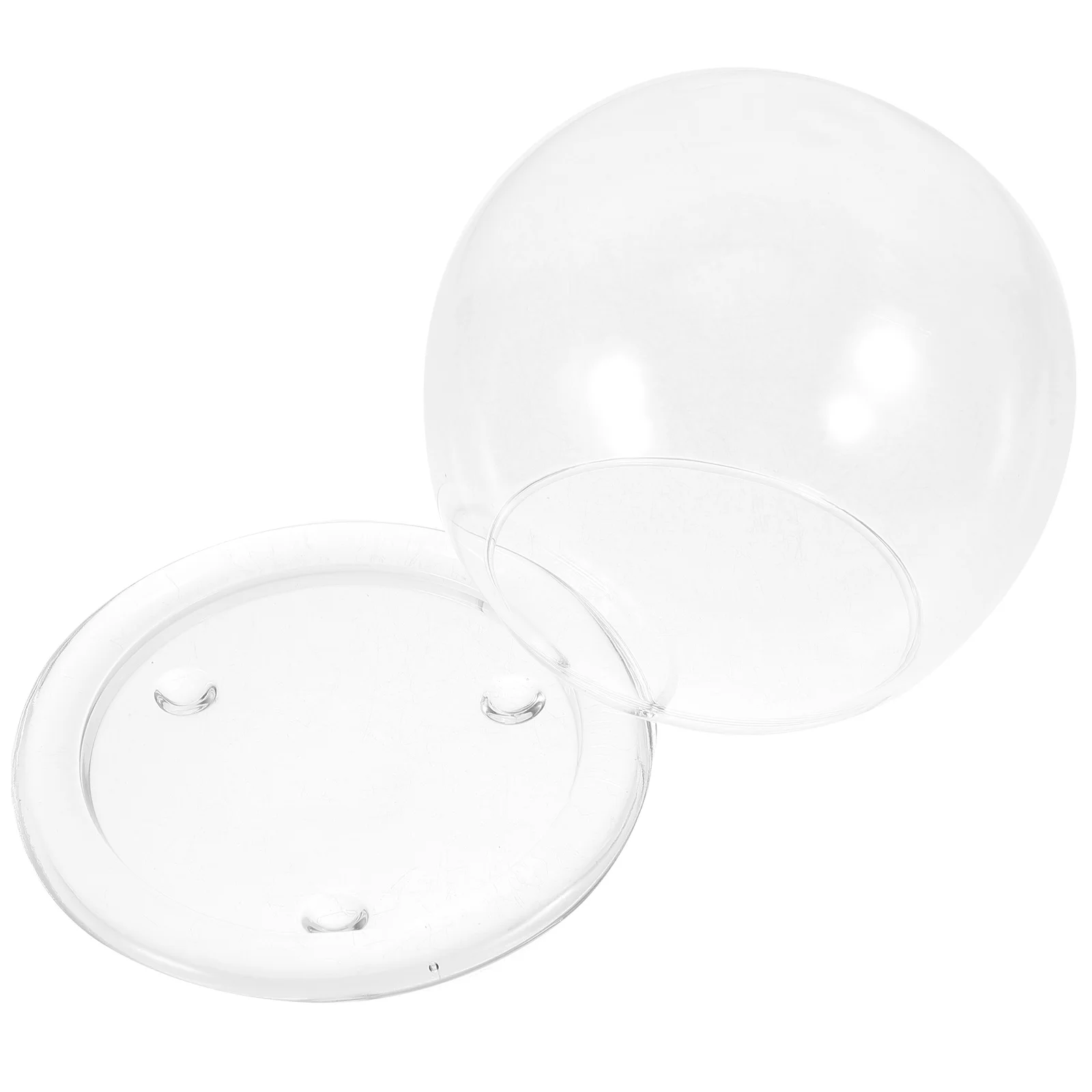 

1Set Glass Dome Cover Preserved Flower Display Decor Flat Base Clear Glass Dome for Home Desk Cake Micro Landscape Ornament