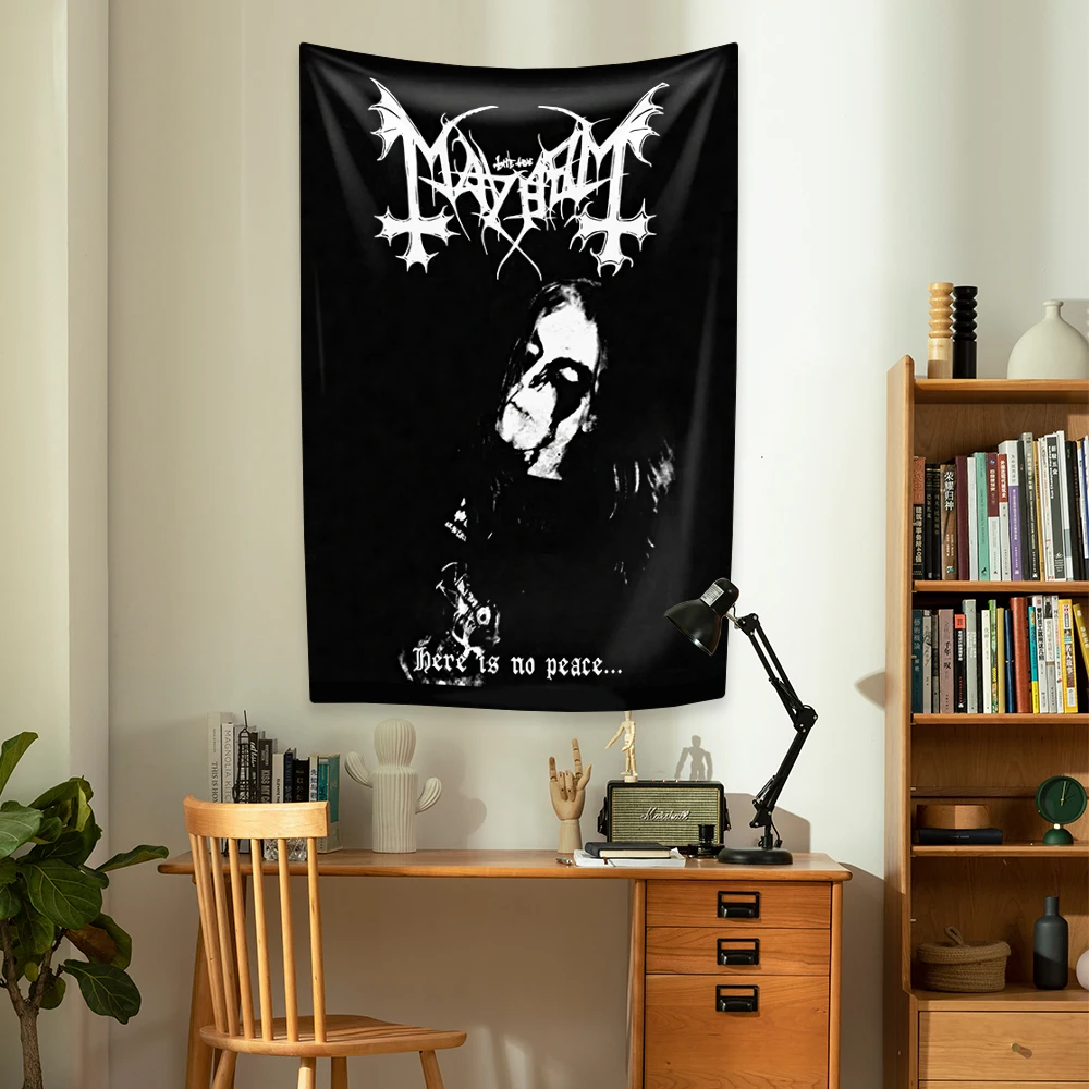 Mayhem Death Rock Band Tapestry Hippie Wall Hanging Home Decoration Bedroom Dormitory Background Cloth Concert Decor Fans Gift