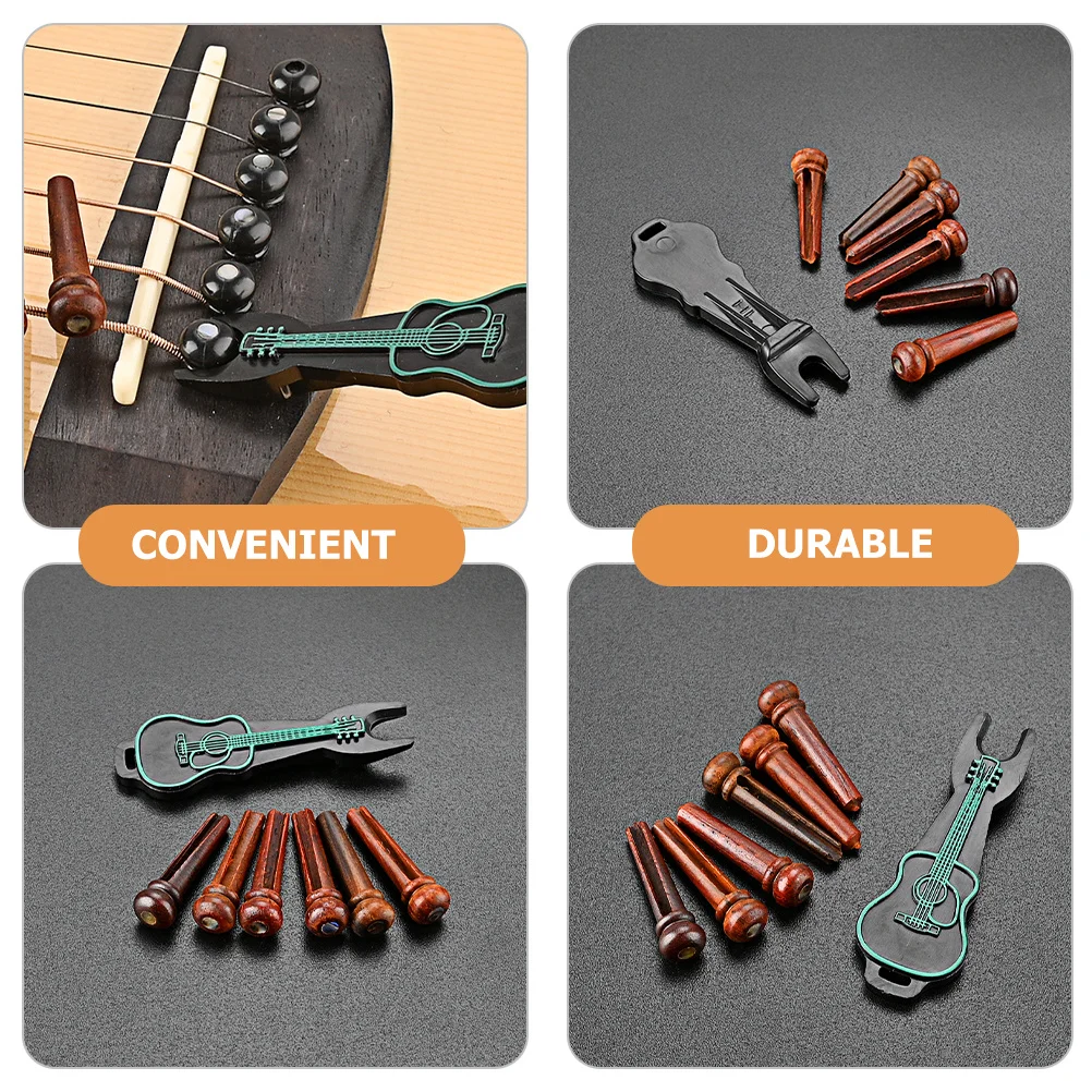

1Set Professional Guitar Bridge Pins Pegs Durable String Pin Acoustic Guitar Bridge Pin Puller Practical Replacement