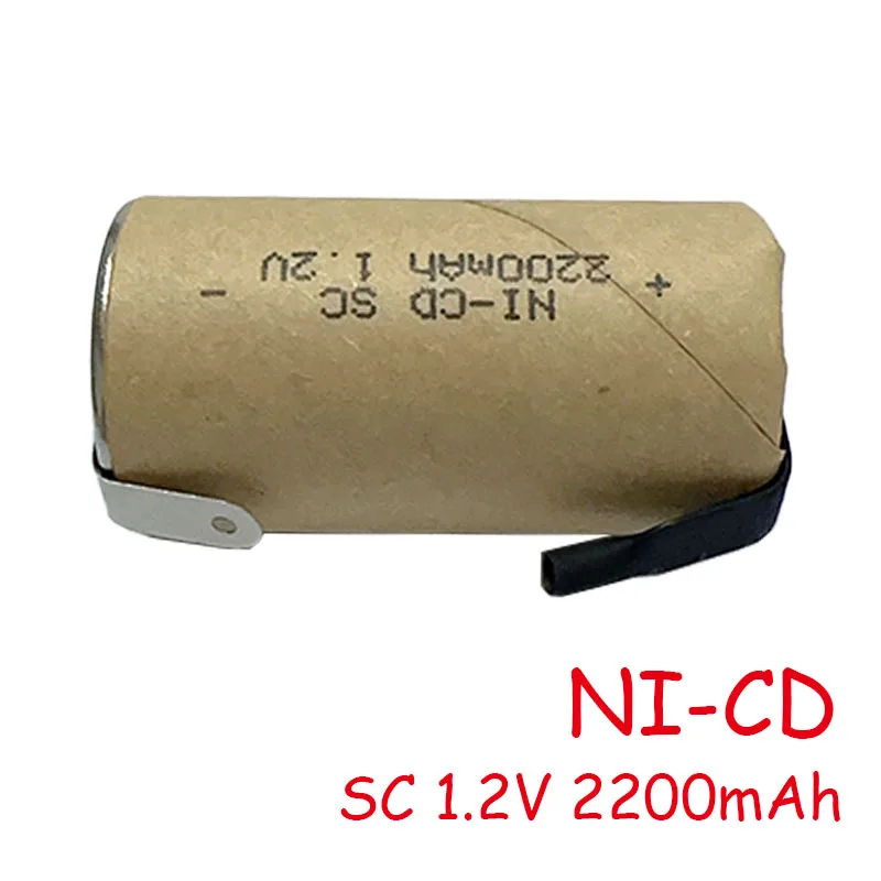 بطاريات SC جديدة 2-18 قطعة مفك كهربائي 1.2 فولت 2200 مللي أمبير في الساعة SubC Ni-Cd بطارية قابلة للشحن