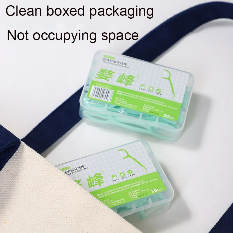 Doppia Linea Filo Interdentale Menta Arco Usa E Getta Design Portatile Pulizia Orale Stuzzicadenti Filo Interdentale Pick Carry-on Denti Per Adulti Igiene Orale