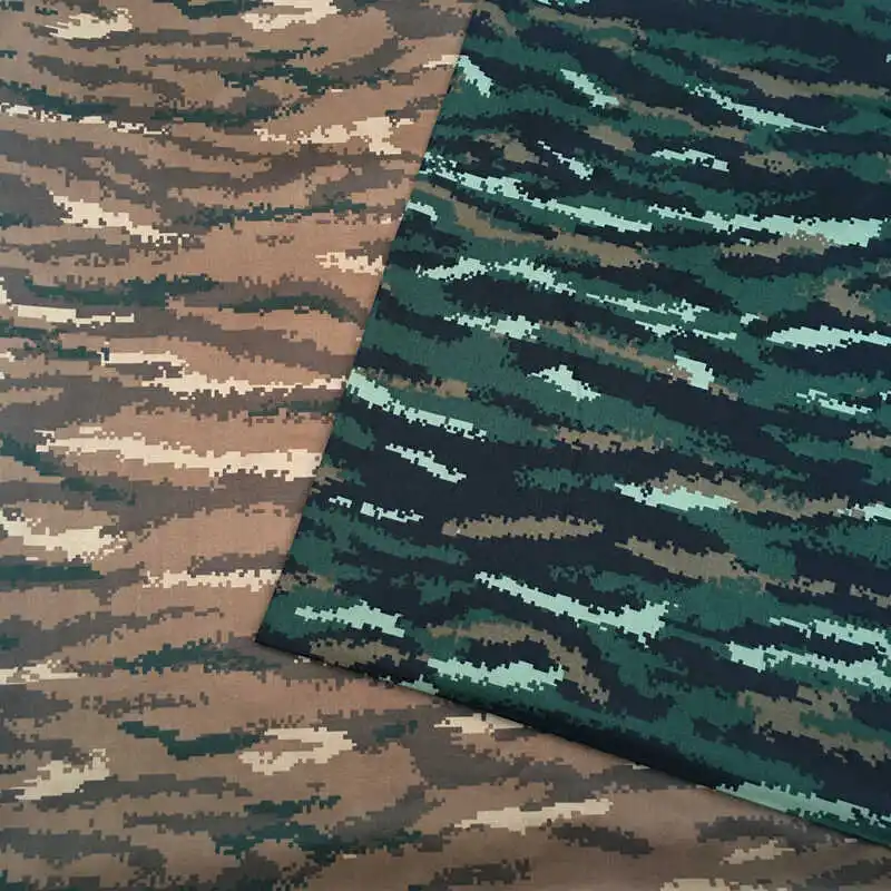 Thickened Polyester/Cotton Camouflage Fabric Outdoor Printing Tiger Green Suitable for Tablecloth Sofa Curtain