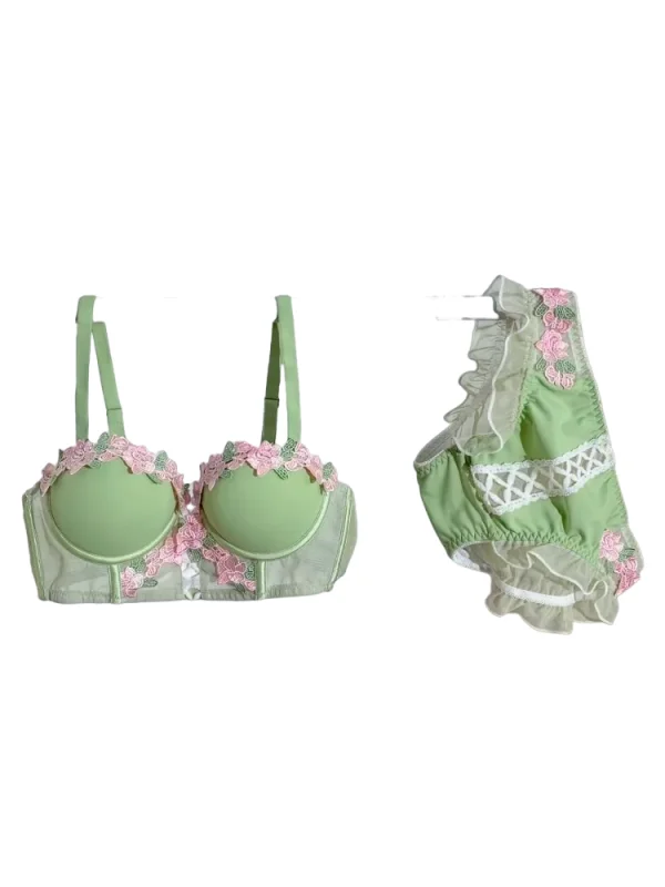 

KUCLUT Tushy Viral Cute Bralette Wireless Summer Bra for Teens, Anti Sagging Small Chest No Underwire Kawaii Style Lingerie Set