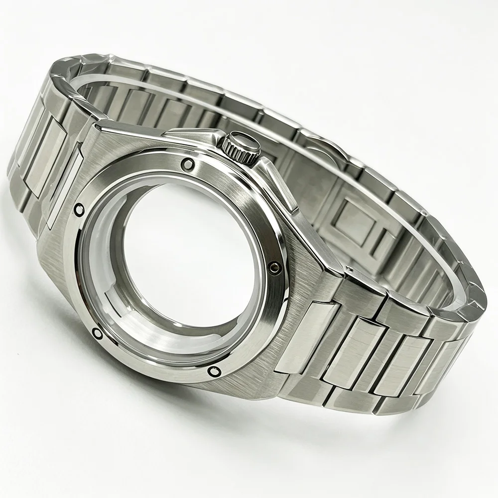 Stainless Steel Silver-Colored Watch Case 40mm Diameter Suitable for 31mm Dial Compatible with Miyota 8215