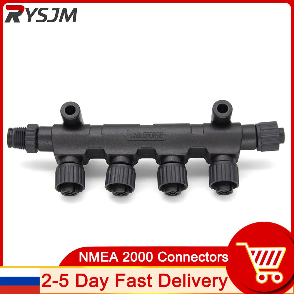 

Adapter NMEA 2000 6 way T connector 5 Female and 1 Male combined T backbone waterproof Aviation T plug connectors T-Splitter