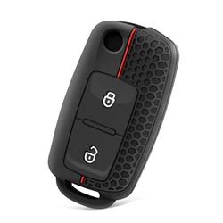 2 Buttons Silicone Remote Flip Car Key Cover Case For Vw MK4 Seat Altea Alhambra Ibiza Polo Golf 4 5 6 Transporter Amarok