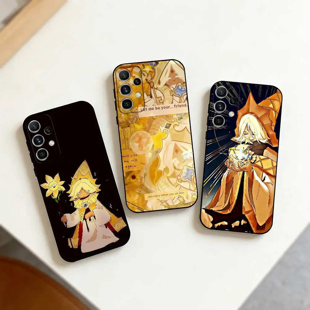 Gentle V-Vanilla Cookie Phone Case For Samsung S25,S24,S21,S22,S23,S30,Ultra,S20,Plus,Fe,Note,10,9,5G Black Cover