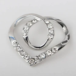 T-shirt Heart Scarf Brooches Crystal Silk Scarf Buckle Brooch Shawl Ring Clip Scarves Fastener Knotted Button Pin Accessories