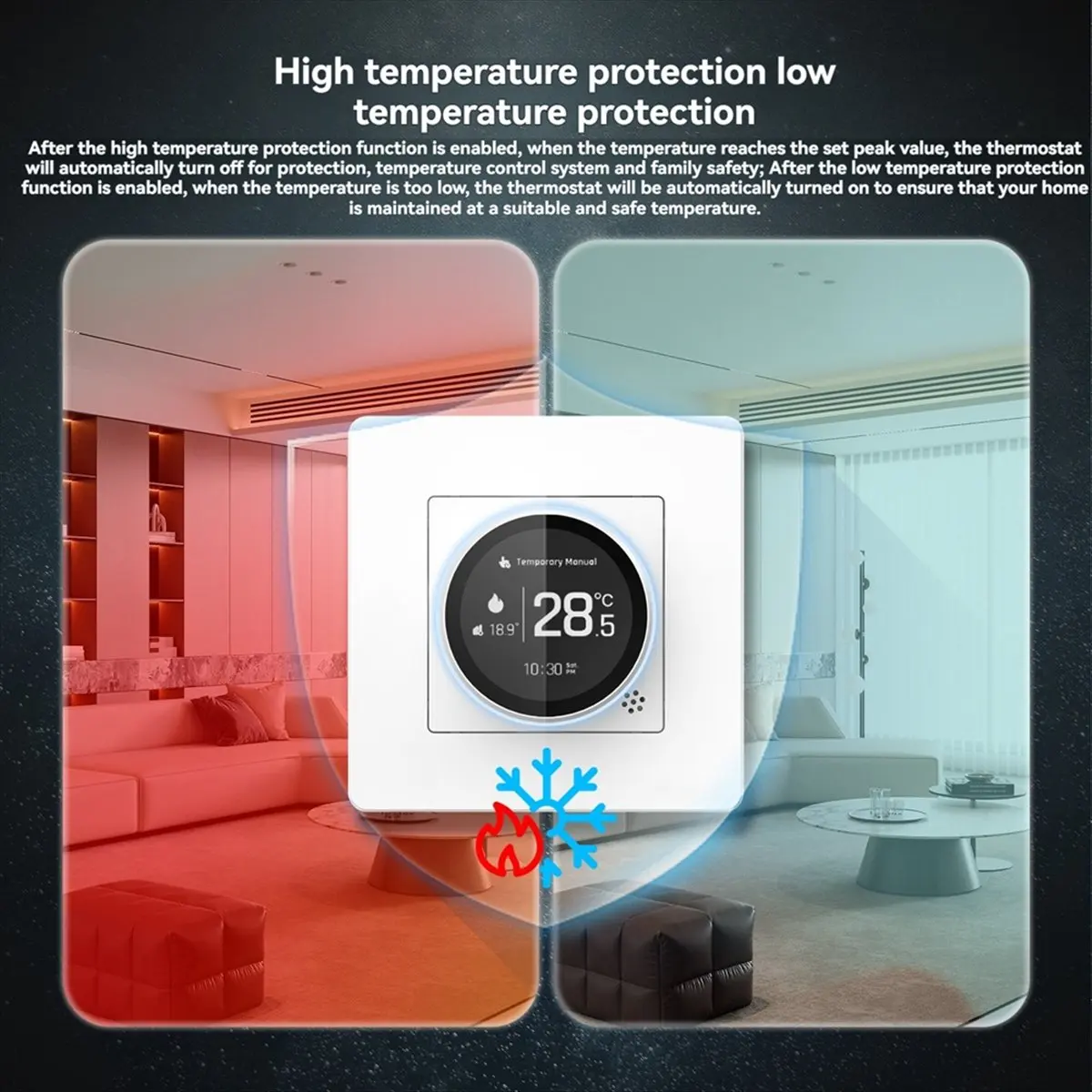 【DT56】Tuya ZigBee Smart Knob Thermostat Water Floor Heat Temperature Controller Works with for Home Black