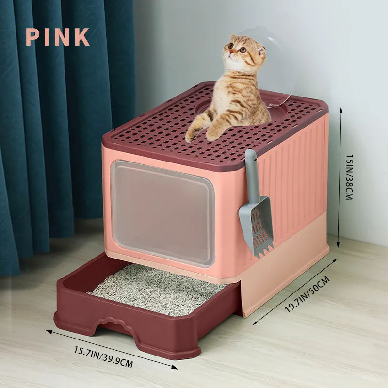 Cleaning Cat Litter Box Large Enclosed  Drawer Anti Splash Odor Control Cat Toilet XXL Indoor Easy Clean Shovel Cat Litter Box view 6