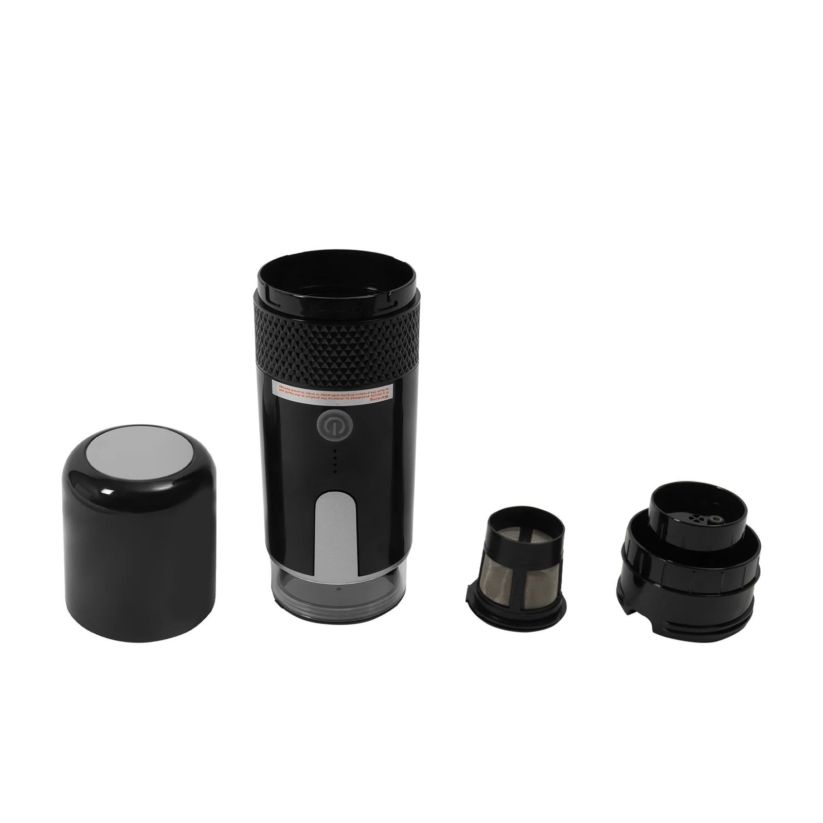 Macchina da caffè espresso portatile, piccola macchina da caffè manuale, compatibile con caffè macinato, ideale per viaggi, campeggio o escursioni; piccole macchine da caffè manuali nere.