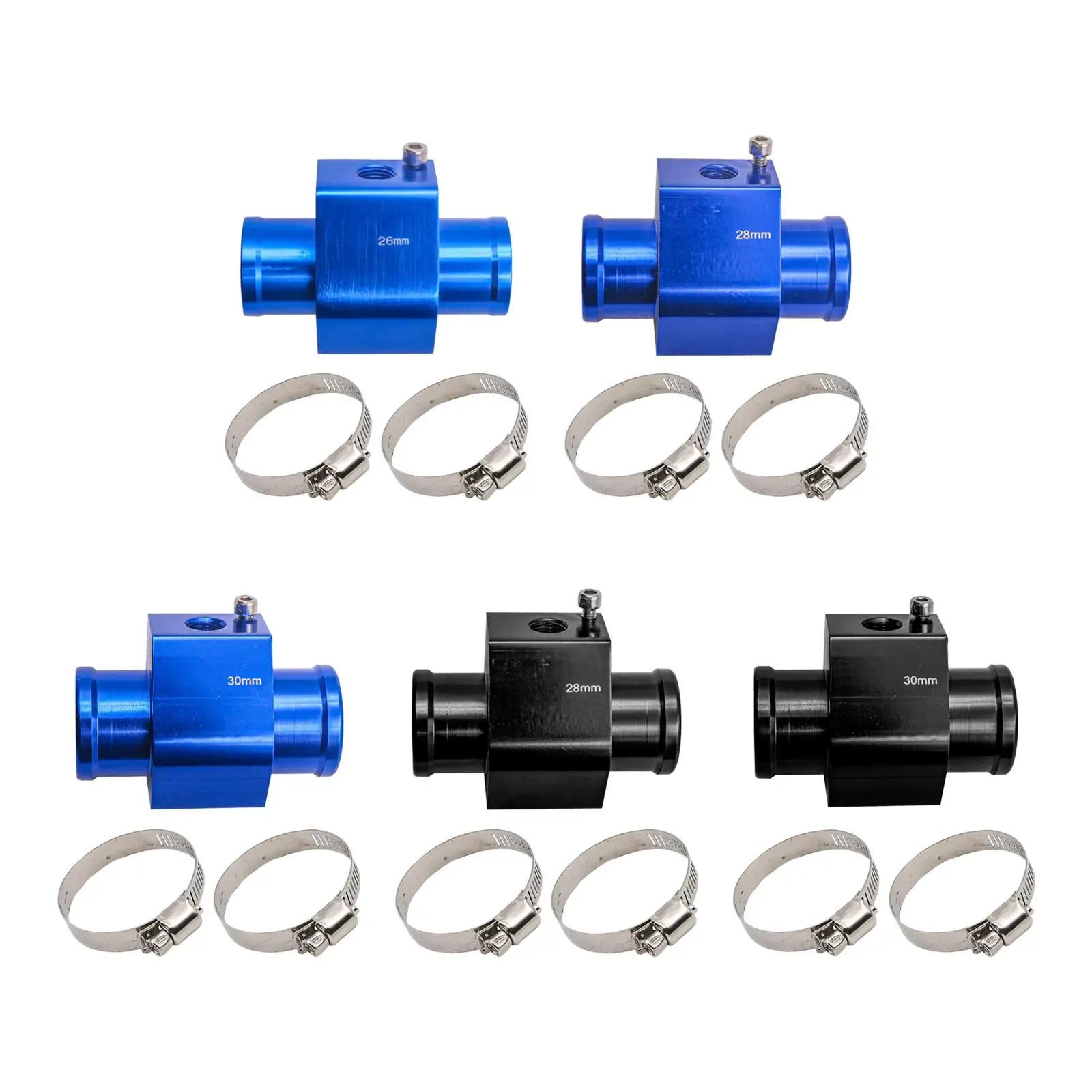 Water Temperature Sensor Adapter Aluminum 26mm 28mm 30mm Joint Pipe for Car Gauge Installation