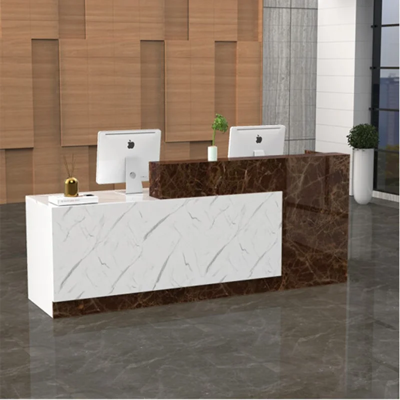 

Hair Salon Cashier Reception Desk Counter Storage Aesthetic Luxury Office Reception Desk Counter Beauty Modern Salon Furniture