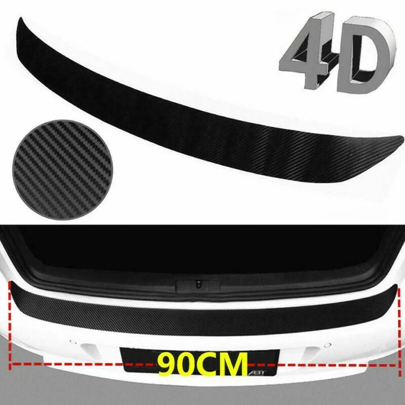 Universal 4D Trunk Rear Guard Plate Sticker Car Rear Bumper Trim Anti-Kicked Scratch Protection Sticker Car Protective Stickers