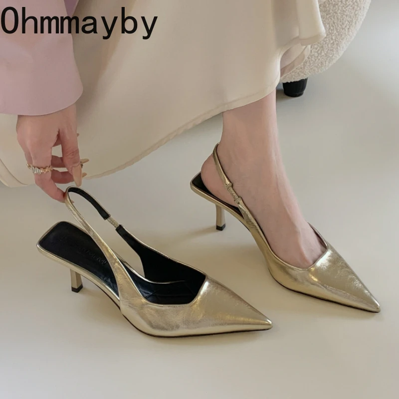 

Designer Summer Pointed Toe Women Sandals Fashion Thin High Heels Stripper Shoes Ladies Elegant Banquet Mules Party Dress Shoes
