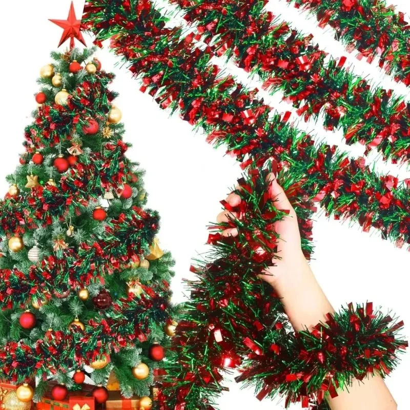 

2M Merry Christmas Decorations Strip Ribbon Christmas Tree Ornament Bears Gingerbread People Snowmen New Year Supplies Red Green
