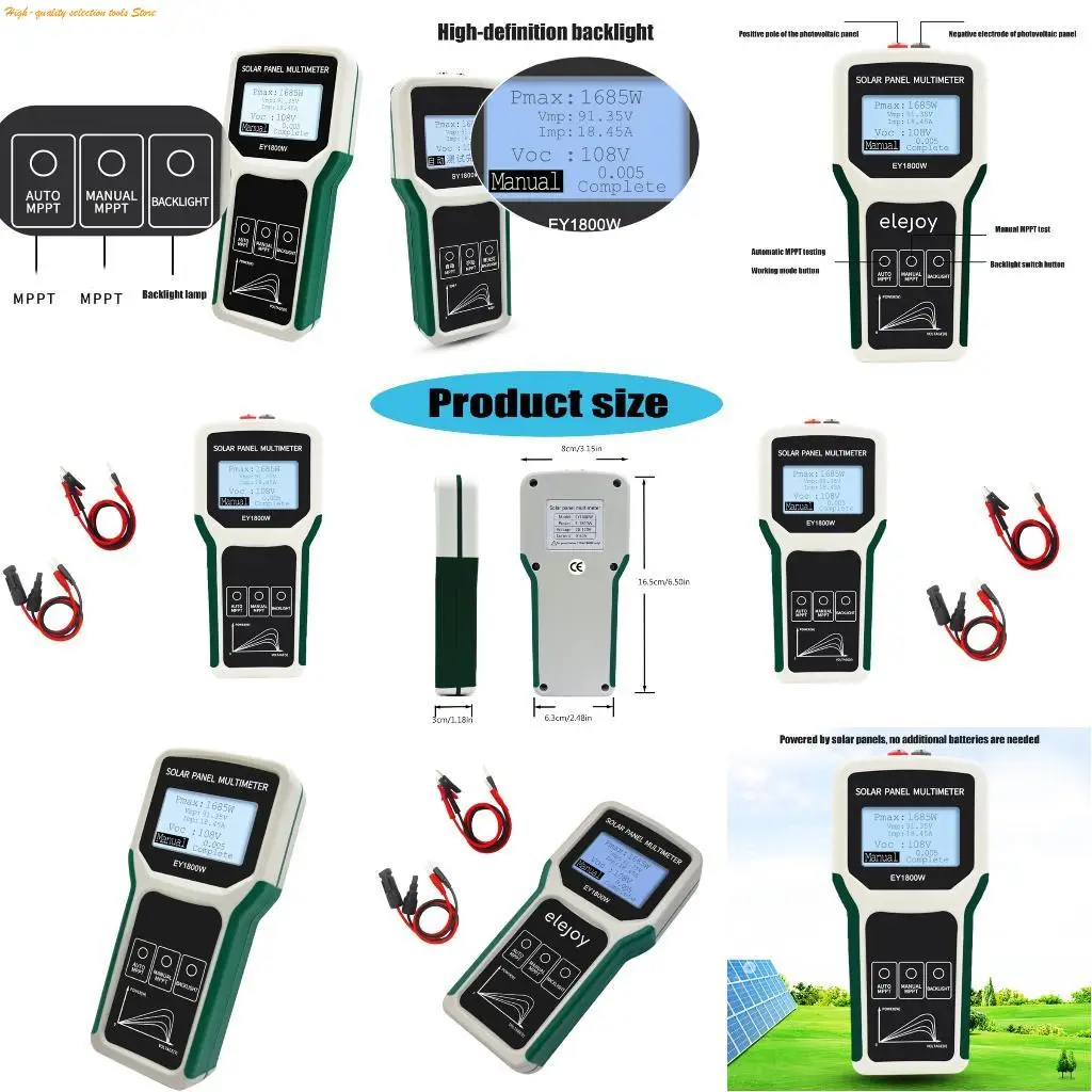 

203f Advanced Solars Energy Tester для фотоэлектрических систем 1800W 60a емкость в реальном времени напряжения мониторинг