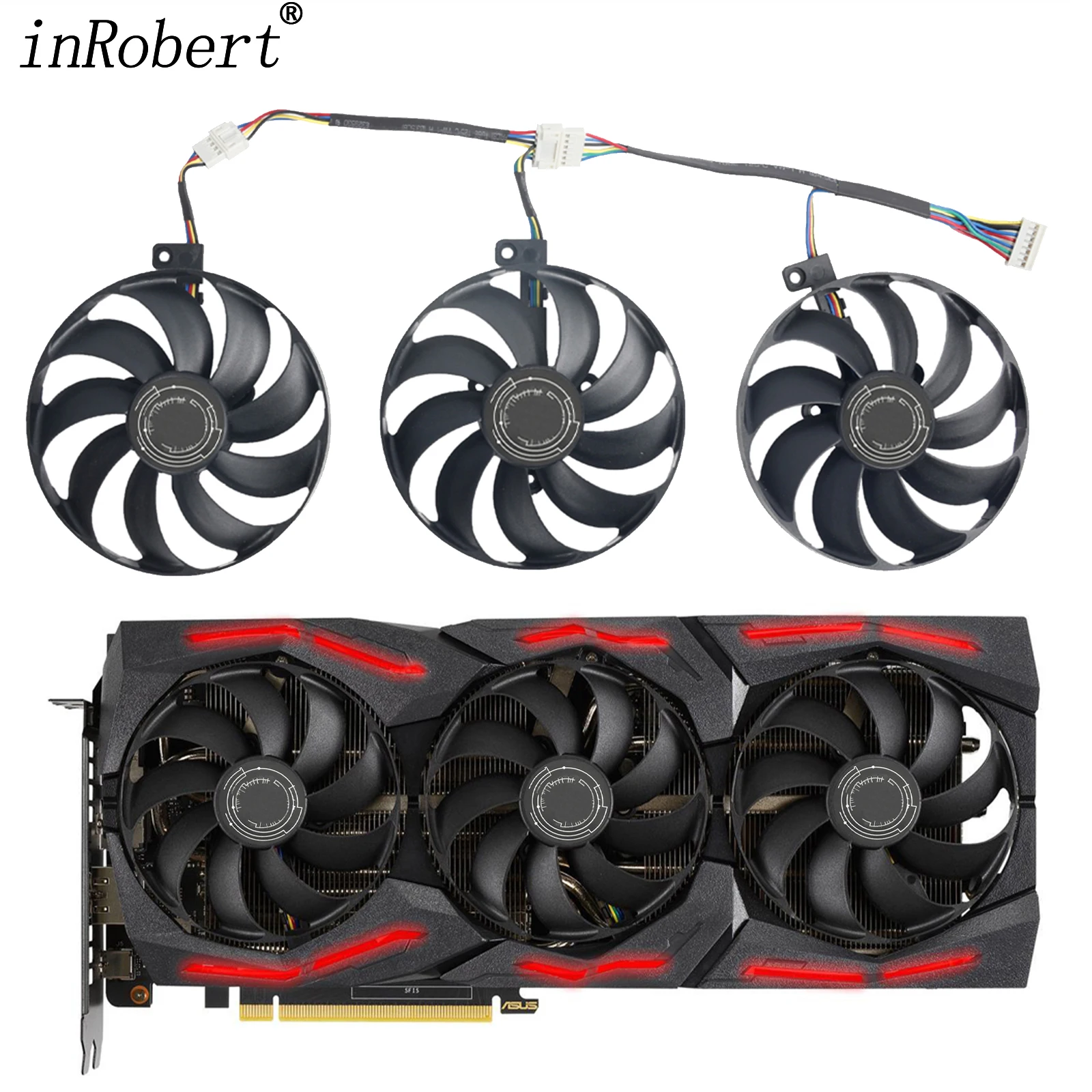 For ASUS ROG Strix RTX 2060 2060S 2080S 2070S RX 5600 5700 XT 5700 Video Card Fan 87MM T129215SU Graphics Card Replacement Fan