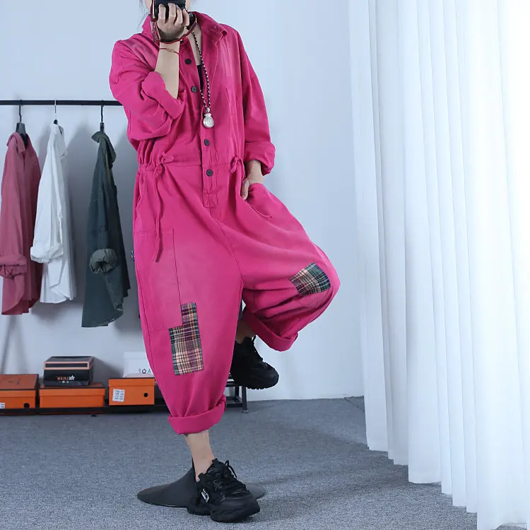 American Spring and Autumn New Women's Jumpsuit Loose Retro Workwear Jumpsuit