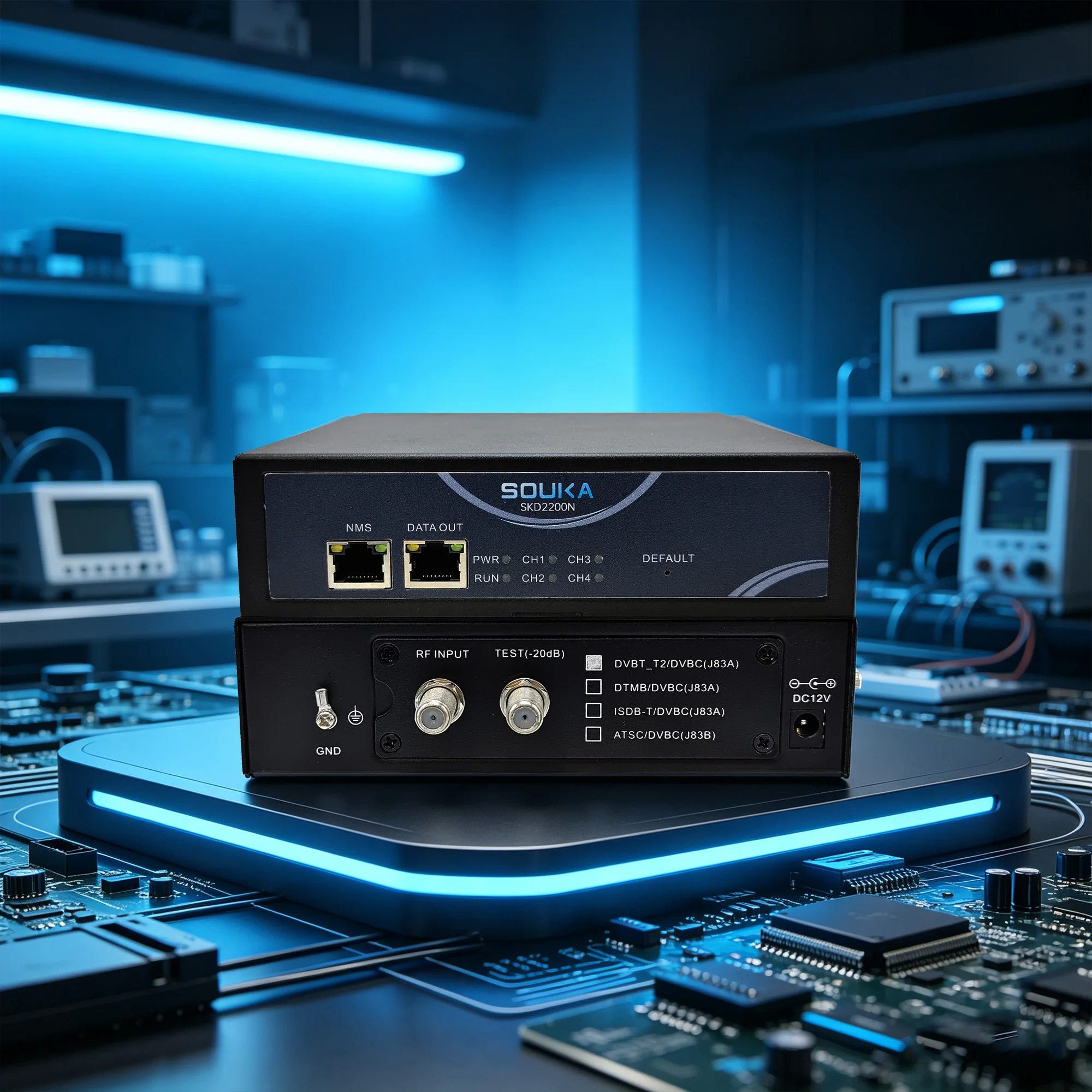 TV signals to IP streamer 4 channel tuner to IP DVB-T2 DVB-C ATSC ISDBT DVB-S/S2 to IP IPTV catv receiver gateway