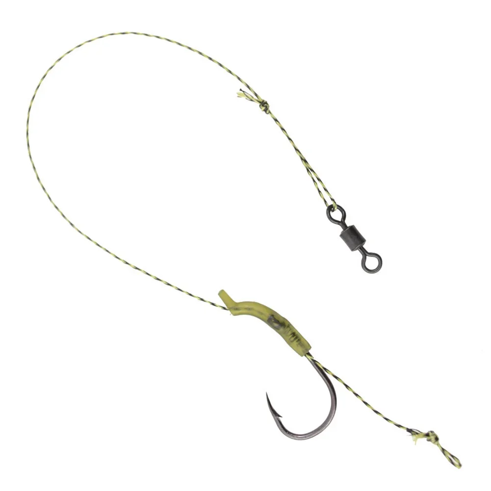 European Style Fish Hook Tied With Sub Line Single Hook Finished Hook With Barbed Carp With Boilie Bait Rig Stops Fishing Tools