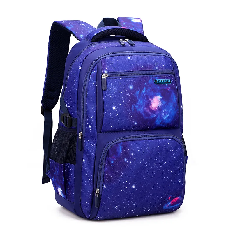 personality fashion  sky primary and secondary school students schoolbag boys 3-6 grades burden reduction three-piece backpack