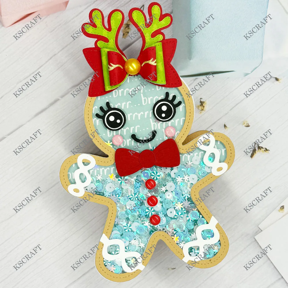 KSCRAFT Large Gingerbread Man Shaker Cutting Dies Stencils for DIY Scrapbooking Decorative Embossing DIY Paper Cards