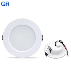 Lámpara de techo LED redonda empotrada, Panel de luces de iluminación interior, blanco cálido/frío, 5W, 9W, 12W, 15W, 18W, 110V, 220V, cc 12V, 24V