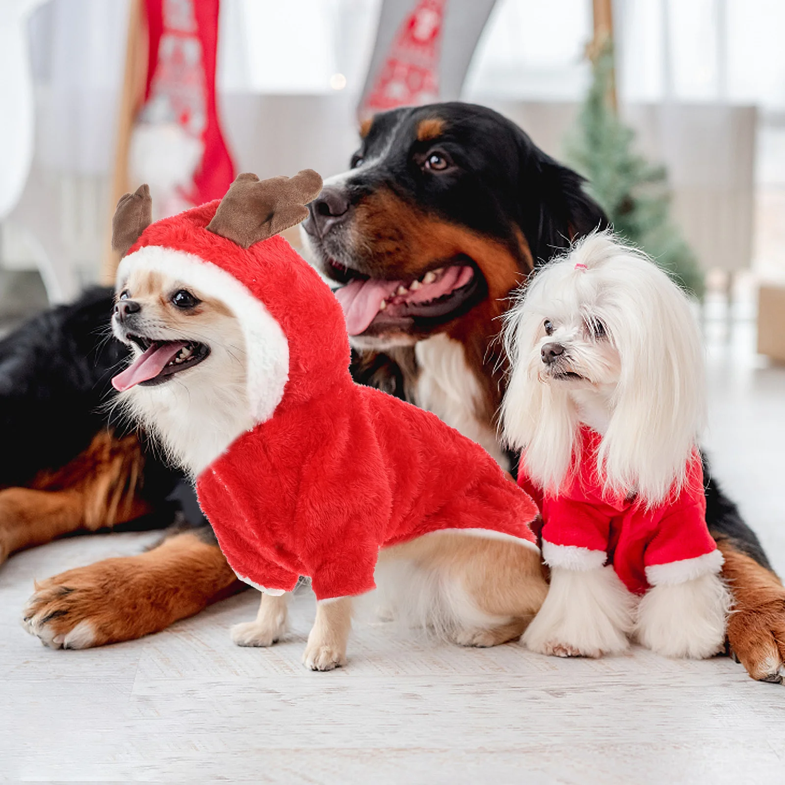 

Christmas Dog Elk Outfit Cute Hoodie Pet Coat Autumn Puppy Warm Clothes Party Cosplay Costume Christmas Dog Outfit