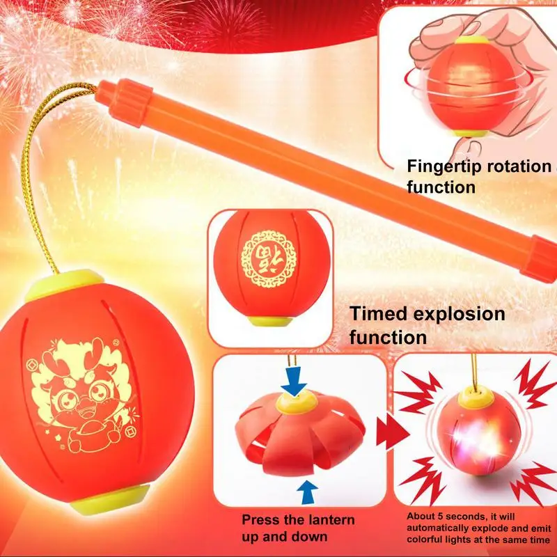 Petites lanternes chinoises traditionnelles pour enfants, jouets pour garçons, lumière colorée, convocation du Nouvel An