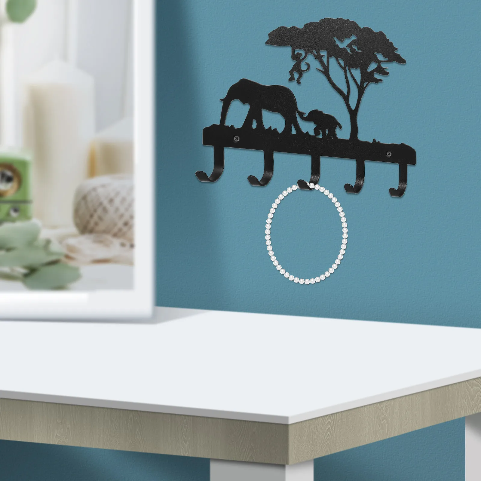 1Pcs Sturdy Iron Elephant Style Wall Mounted Hook for Clothes Towels Hats Keys Space Saving Decorative Hanger Bathroom Bedroom