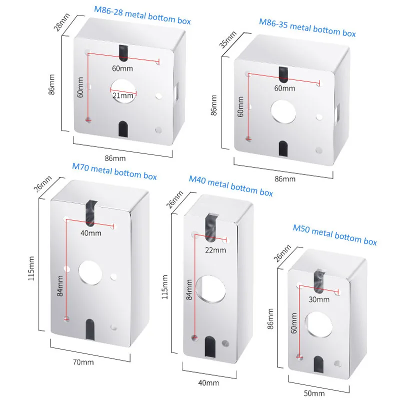 Metal Waterproof Exernal Mounting Box Dark Junction Box Back Box Surface Mount Box Outside Box For 86Type Exit Switch Socket