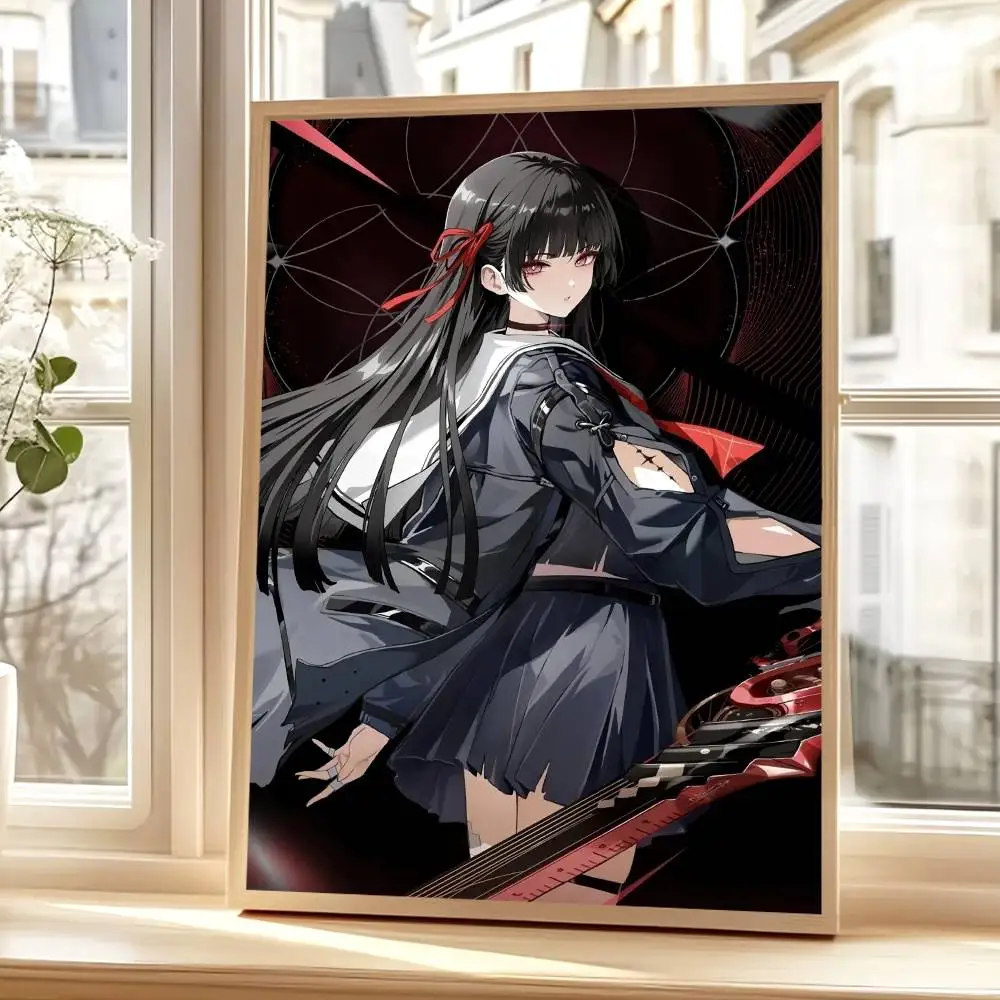 لعبة Wuthering Waves Chisa المشارك لوحات ذاتية اللصق يطبع غرفة نوم المنزل غرفة المعيشة ديكور خمر هدية #5