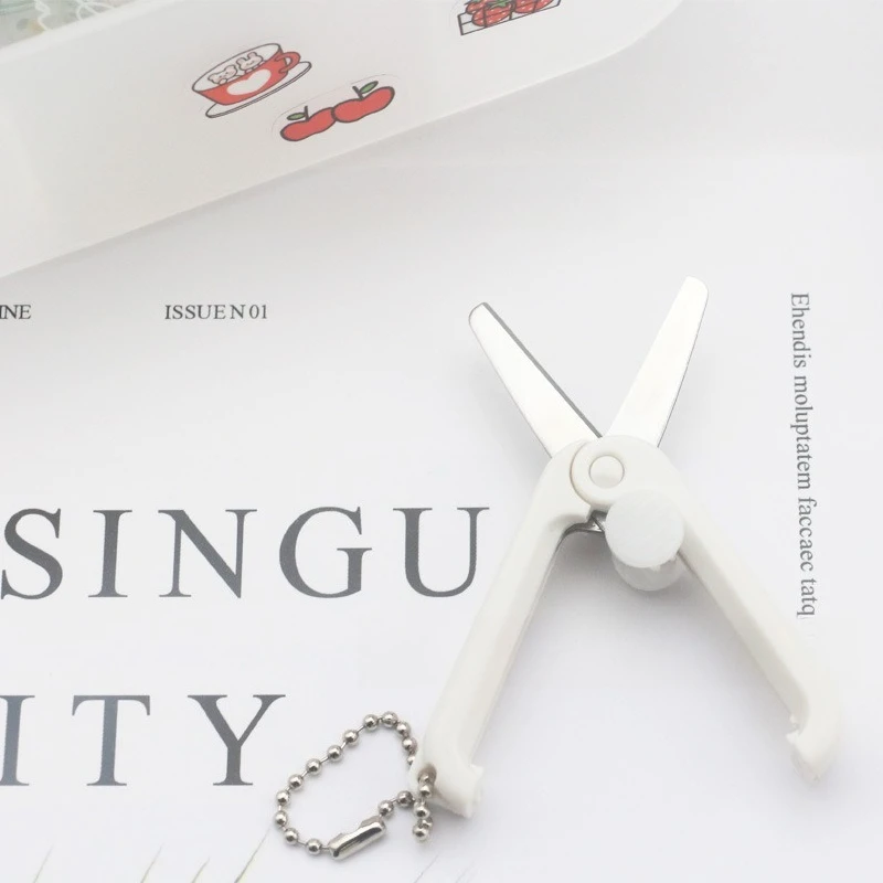 Transparent Scissors Foldable Storage Small Scissors  Mini Stainless Steel Safe and Cute