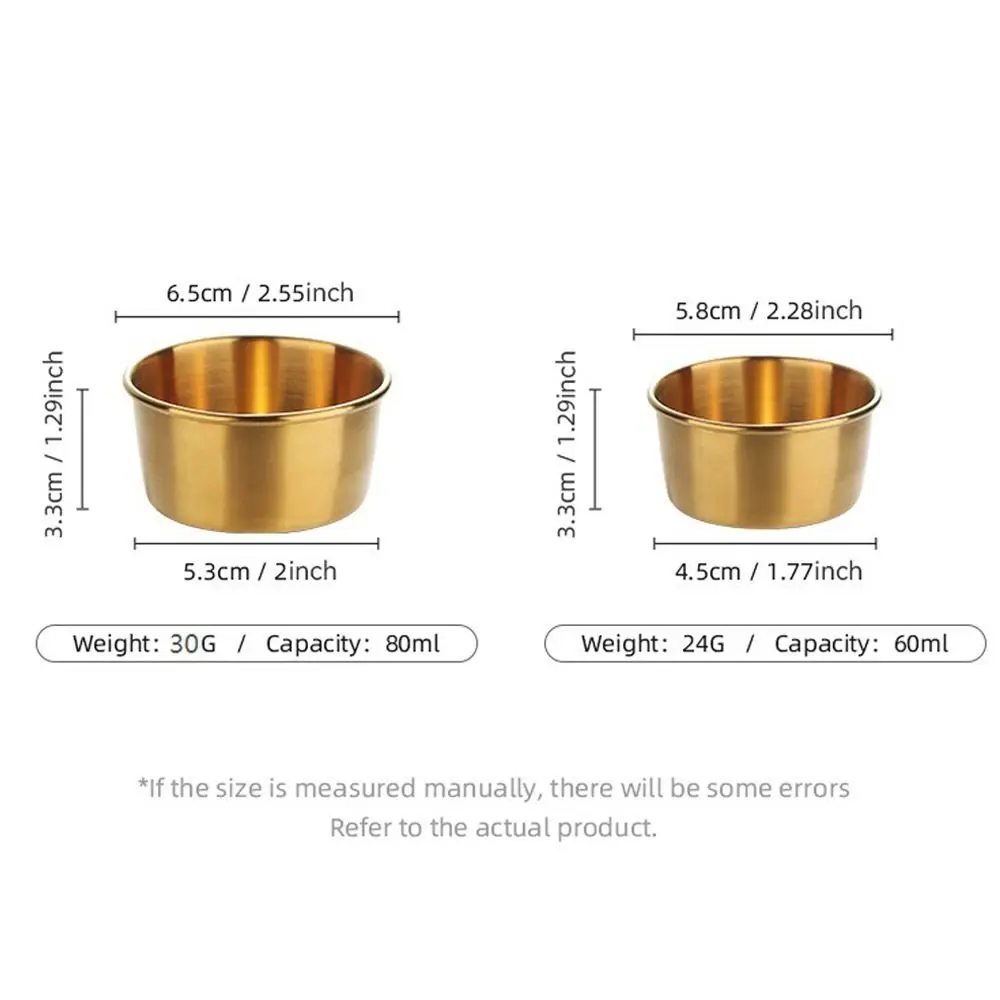 Multifunctional Stainless Steel Seasoning Dishes Condiment/Sauce Mustard/Salad/Tomato Sauce Sauce Dish Dipping Bowl