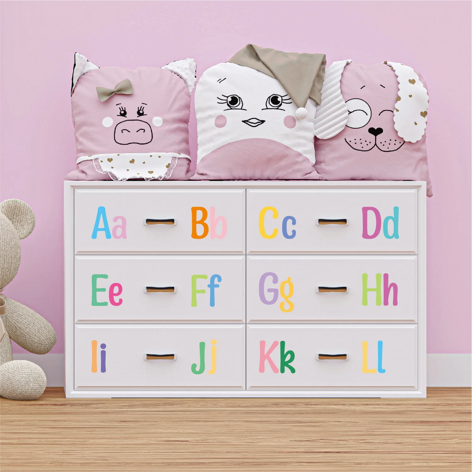 English Alphabet Wall Stickers, Classroom Mailbox, Home Decoration, Self-adhesive Color, 1Sheet