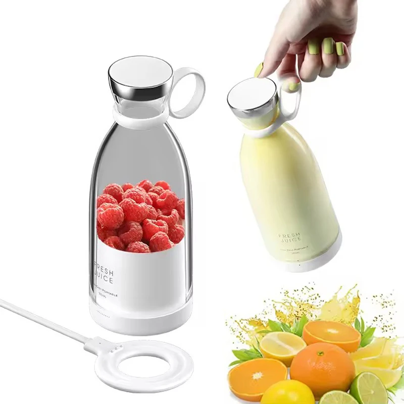 USB Rechargeable Magic Mini Fruit Juicer Personal Portable Stainless Steel Smoothie Blender with Low Noise for Car Use