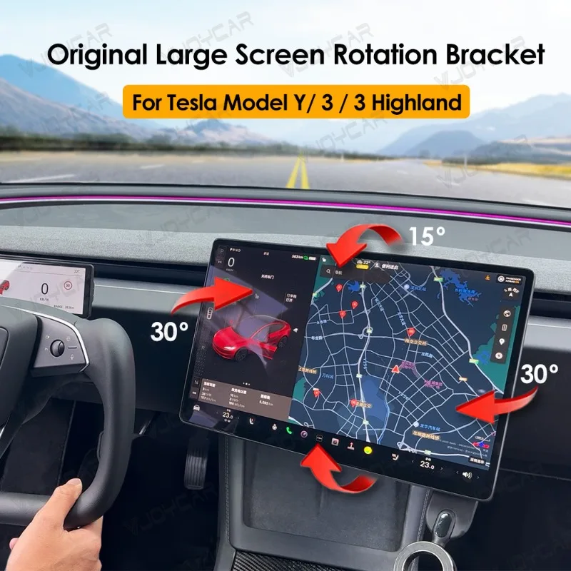 

For Tesla Model 3 Model Y Accessories Central Control Screen Display Rotation Bracket GPS Navigation Holder Swivel Mount