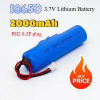 Original 18650 Battery 3.7V 2000mAH Rechargeable Lithium Batteries with PCB PH2.0-2P Plug for Fishing LED Light Bluetooth 4.2V