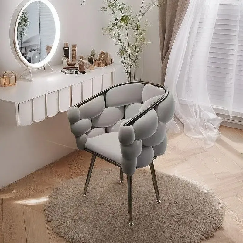 

Табурет для макияжа в современном стиле, легкий роскошный стул для гостиной со спинкой, простой туалетный столик, стул для дизайна ногтей, хлеб