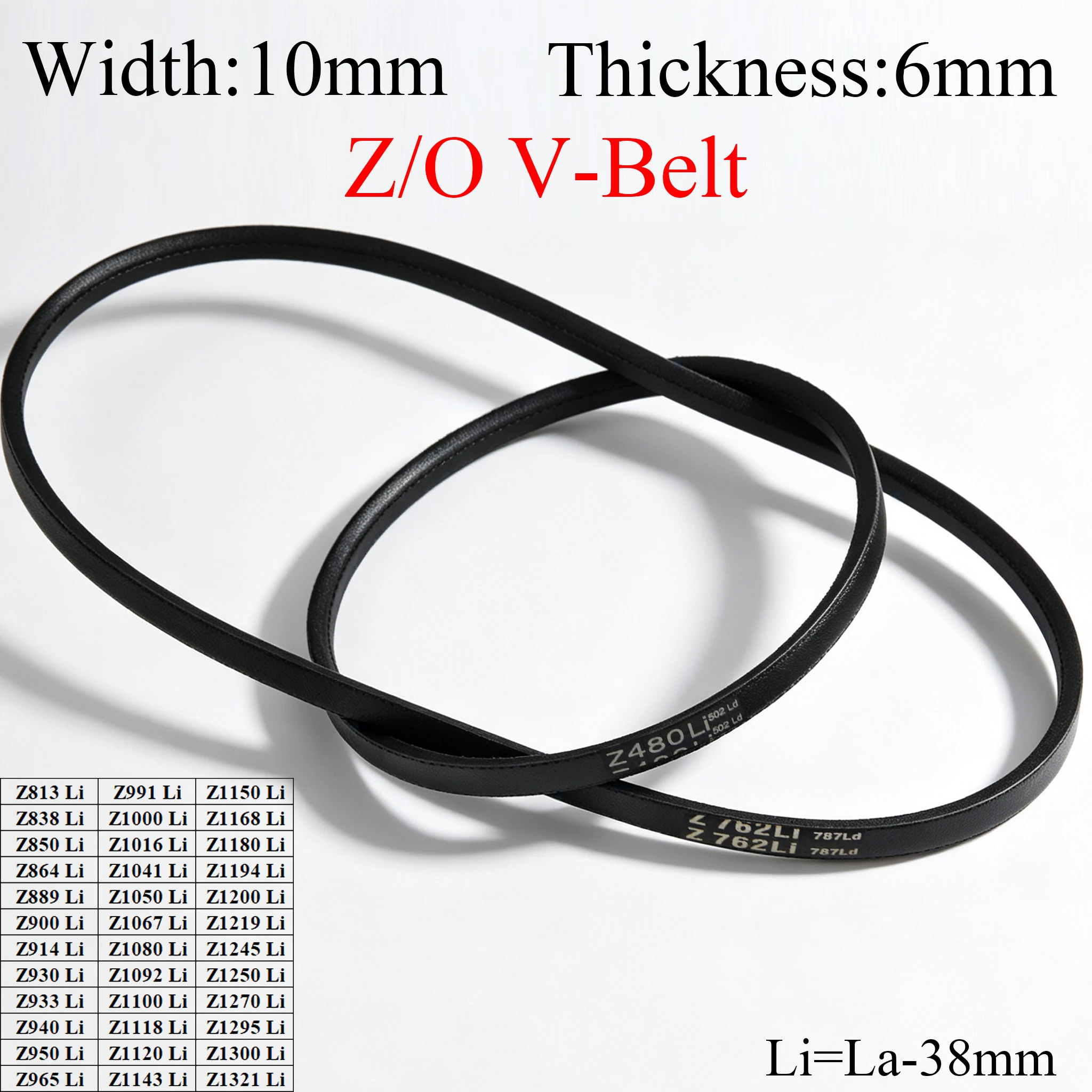 Z/O Z O 813/850/1000/1100/1200-1321Li Rubber Banded Cogged Wedge Machine Timing Drive Classical V-Belt Transmission Vee V Belt