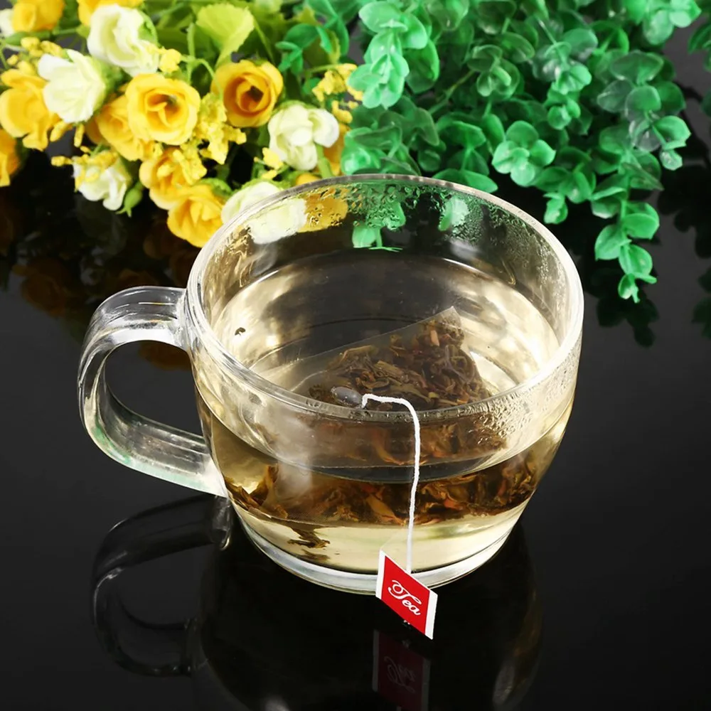 

100Pcs Set Nylon Tea Infuser Bags Empty Design With String Herb Infuser Unsealed Single Use Filter Strainer Bags Tea Brewing