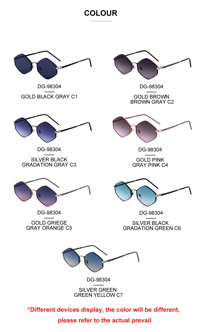 Kleine Rahmen Hexagon Punk Sonnenbrille Frauen 2026 Luxus Marke Vintage Retro Polygon Sonnenbrille Für Damen UV400 Schutz Shades – Detail 12